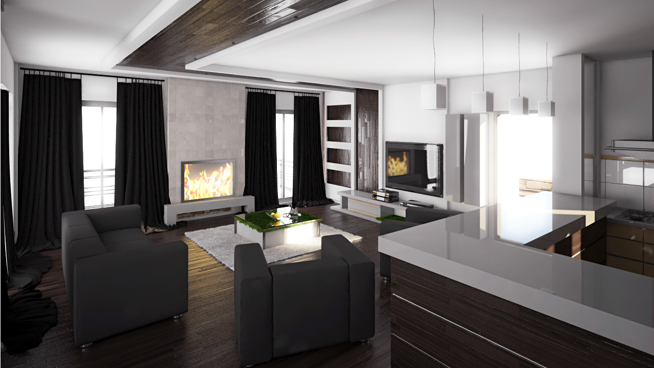 3D Wohnzimmer Szene 3d Architekturvisualisierung Wohnraum