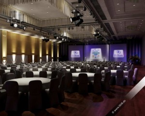 Veranstaltungsvisualisierung Hilton Galasetup