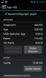 Leeren des Caches