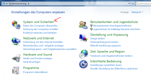 Zugang zur Systemsteuerung in Windows 7