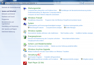 Verwaltung von win7