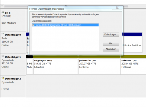 Import von Datenträgern unter win7